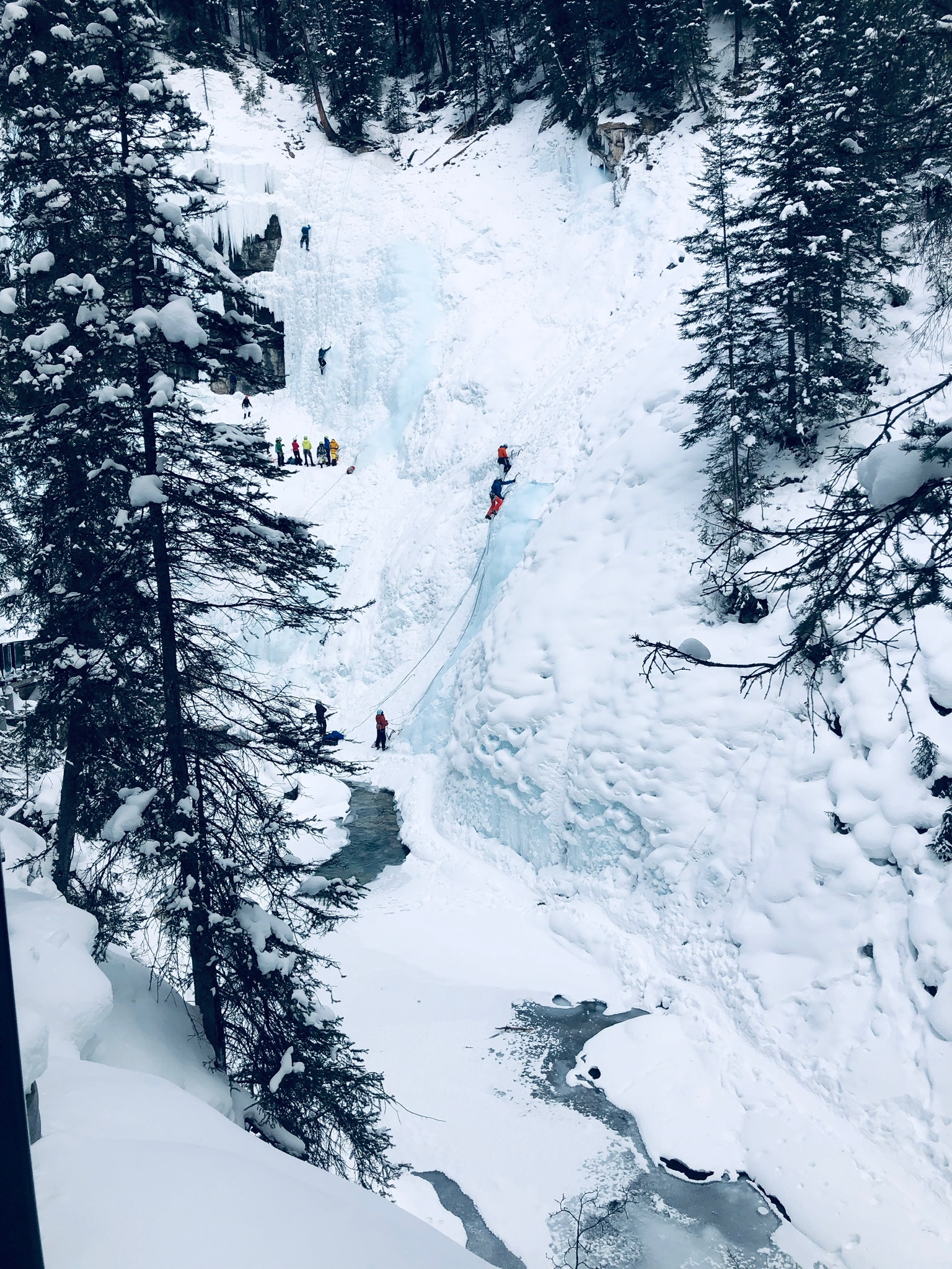 Just another day climbing a frozen waterfall